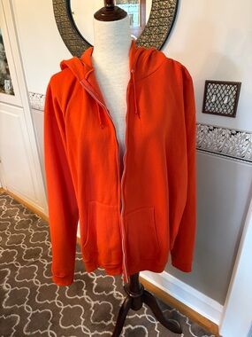 NEW 2xl-3xl Bright Orange Zip-Up Hoodie